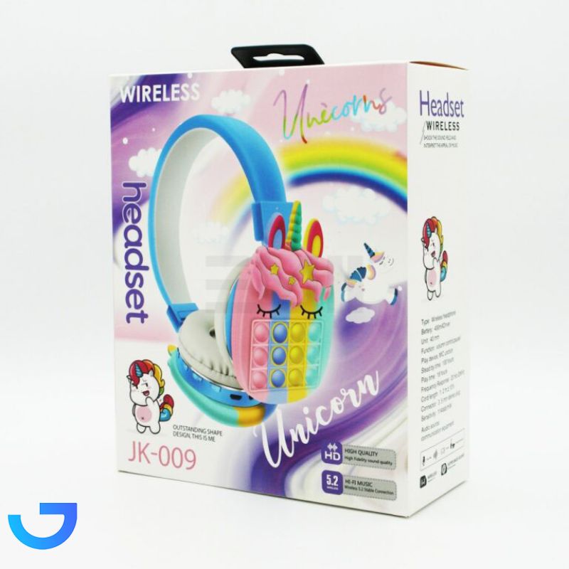 قیمت و خرید هدست بلوتوثی مدل JK-009 طرح یونیکورن | فروشگاه آریا
