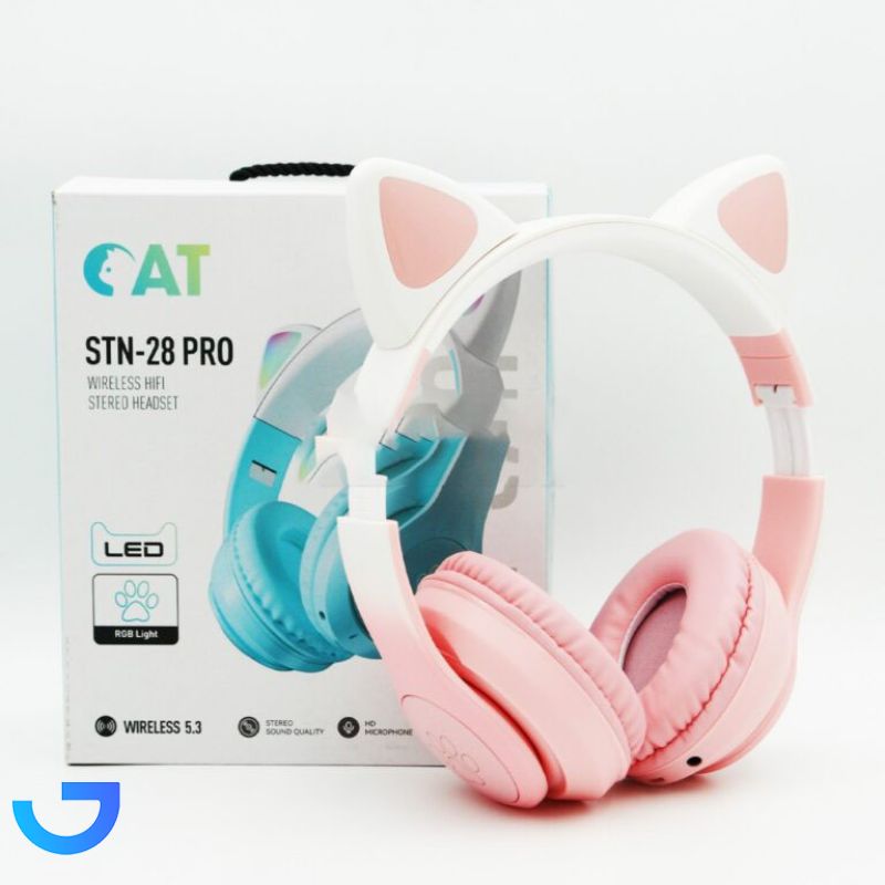 قیمت و خرید هدست بلوتوثی مدل STN-28 Pro طرح Cat Ear 2023 | فروشگاه آریا
