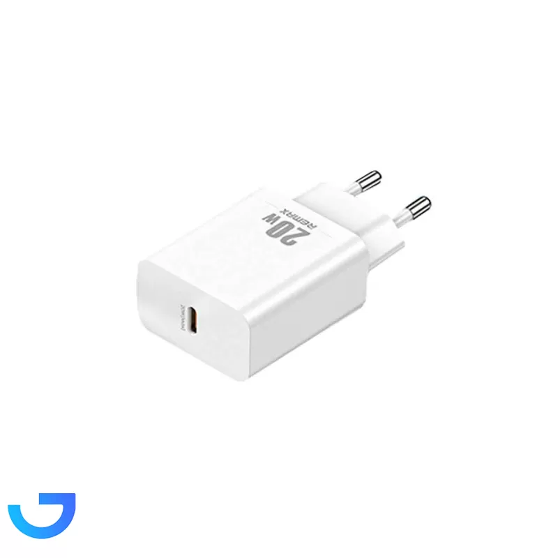 قیمت و خرید شارژر دیواری فست دو پین تک پورت Remax مدل RP-U5 20W به همراه کابل شارژ آیفون | فروشگاه آریا