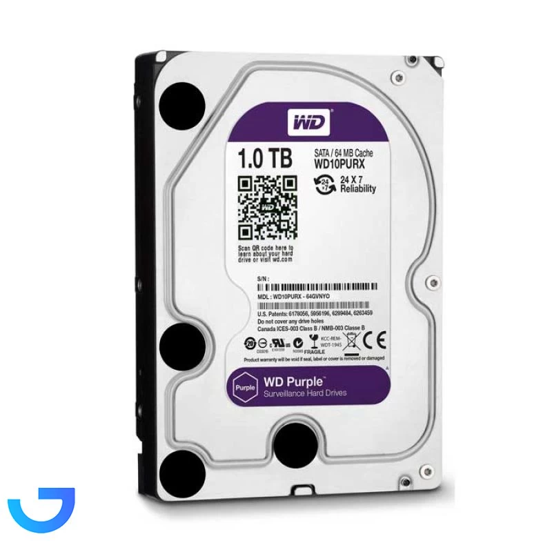 هارددیسک اینترنال وسترن دیجیتال مدل Purple WD10PURZ ظرفیت 1 ترابایت نمای ۲