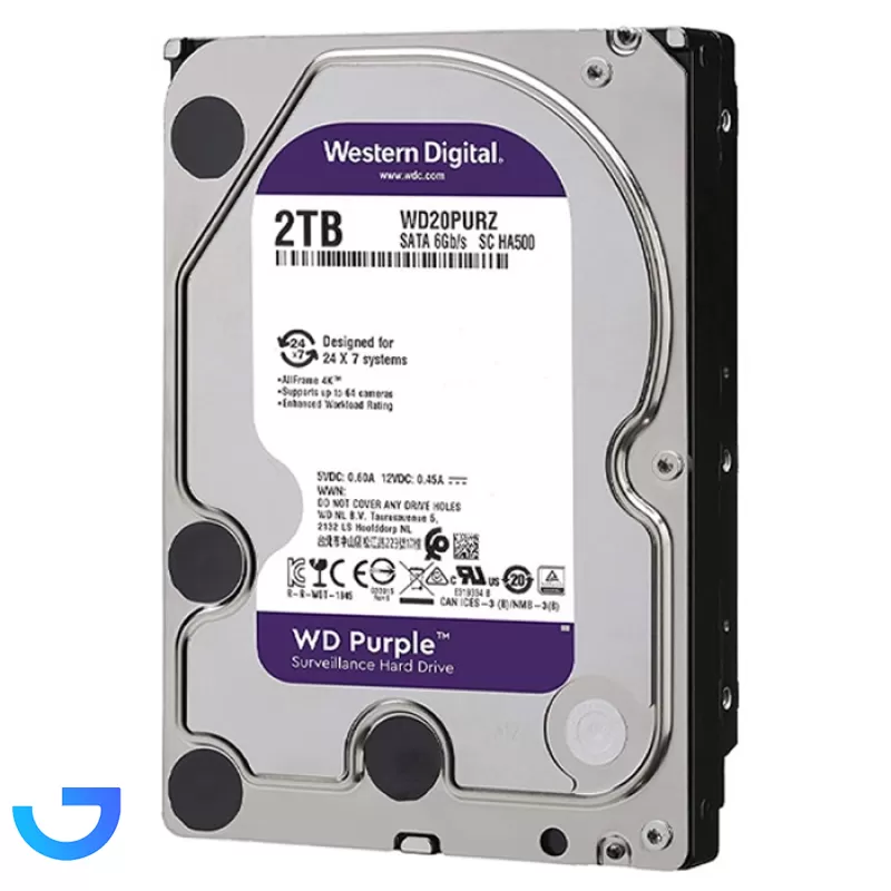 قیمت و خرید هارددیسک اینترنال وسترن دیجیتال مدل Purple WD10PURZ ظرفیت 2 ترابایت | فروشگاه آریا