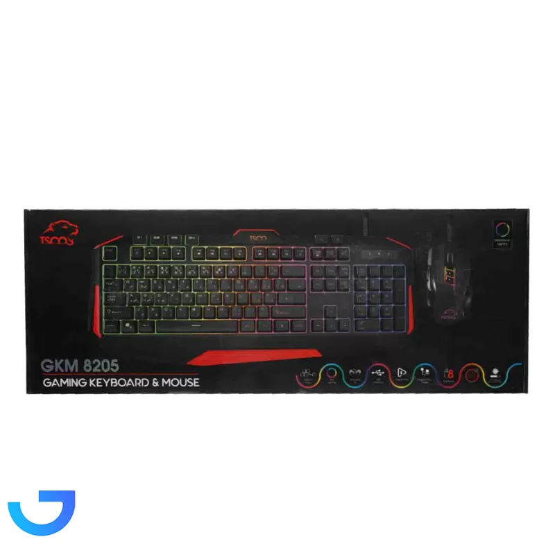 قیمت و خرید کیبورد و ماوس باسیم گیمینگ Tsco مدل GKM 8205 | فروشگاه آریا
