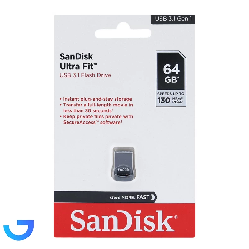 قیمت و خرید فلش مموری سن دیسک (مدل Ultra Fit cz430)  ظرفیت64گیگابایت | فروشگاه آریا