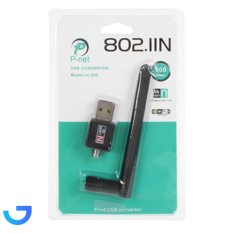 قیمت و خرید کارت شبکه P-net USB 2.0 آنتن دار 802IIN مدل RYL - CO.200 | فروشگاه آریا