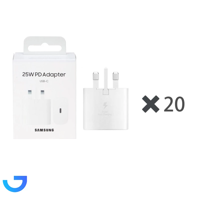 قیمت و خرید پک 20 عددی شارژر دیواری سه پین PD و فست تک پورت SAMSUNG Type-C مدل 25W CH (فروش عمده ) | فروشگاه آریا