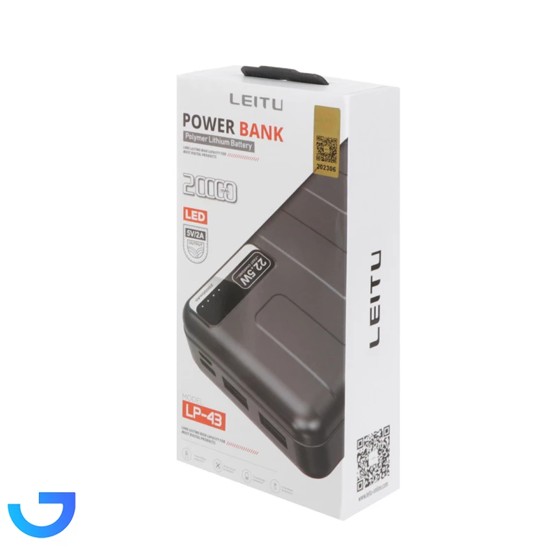 قیمت و خرید پاوربانک Leitu 10W 20000mAh مدل LP-43 | فروشگاه آریا