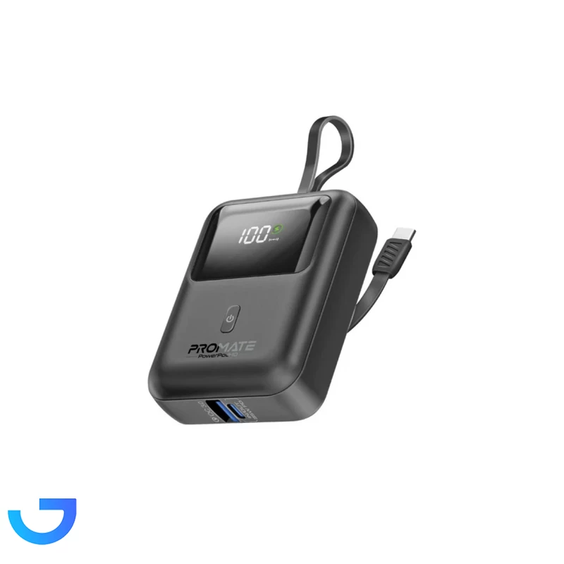 پاوربانک پرومیت فست شارژ 35W مدل PowerPod-10 ظرفیت 10000 میلی آمپر ساعت نمای ۲