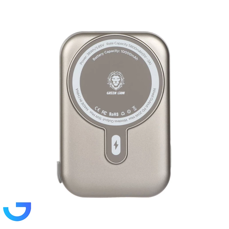 پاوربانک گرین لاین 20W مدل GNMGLTPB10KBK ظرفیت 10000 میلی آمپر ساعت نمای ۲