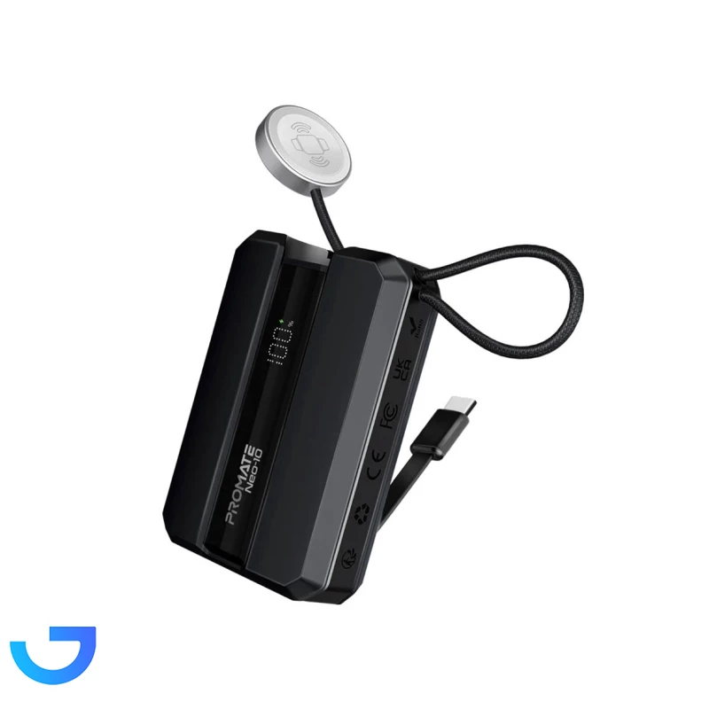 پاوربانک پرومیت مدل NEO-10.BLK ظرفیت 10000 میلی‌آمپرساعت نمای ۲