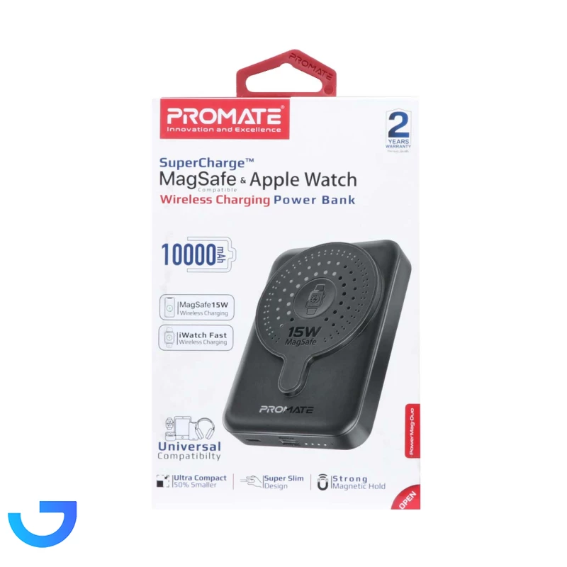 قیمت و خرید پاوربانک پرومیت مدل POWERMAG-DUO.BLACK به ظرفیت 10000 میلی آمپر ساعت | فروشگاه آریا