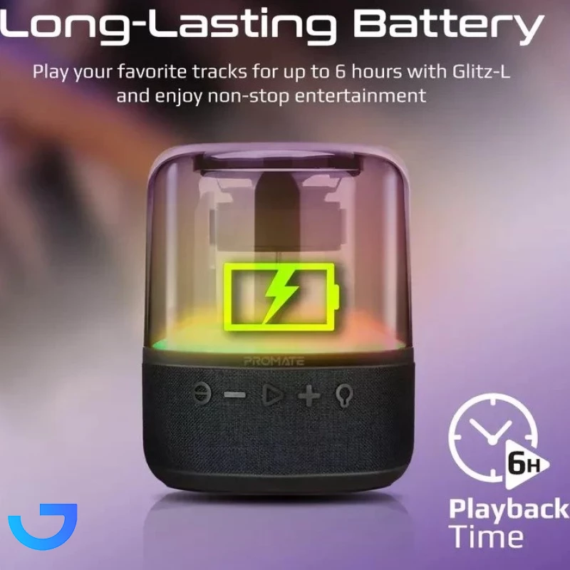 قیمت و خرید اسپیکر بلوتوثی قابل حمل پرومیت مدل GLITZ-L | فروشگاه آریا