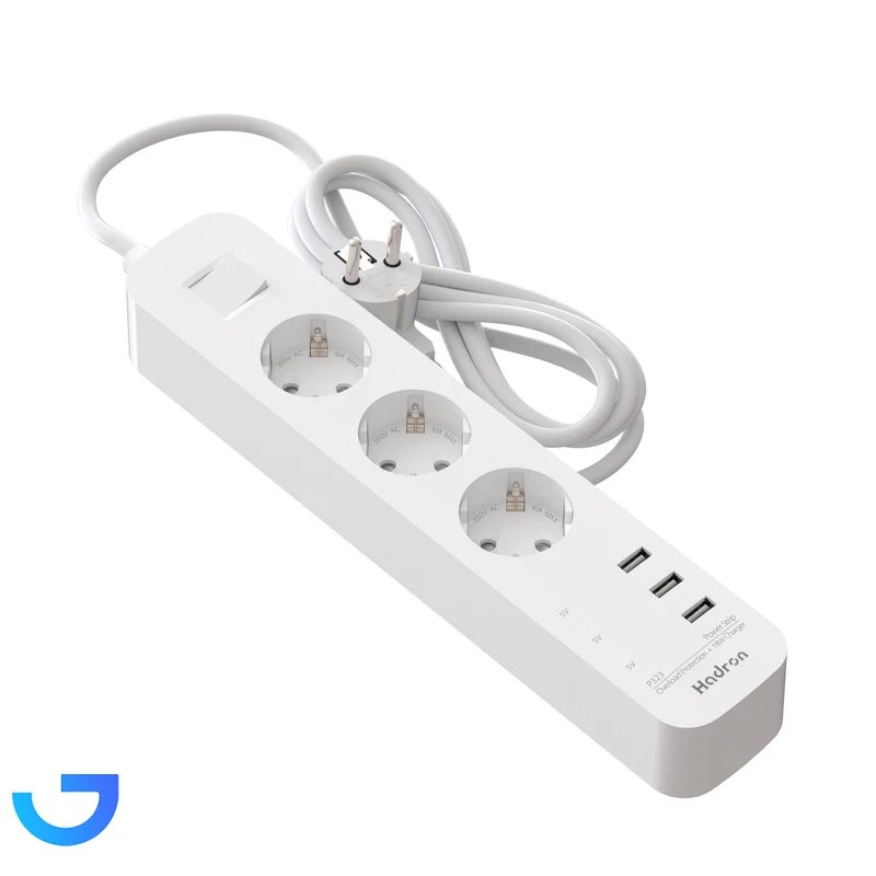 محافظ برق USB دار هادرون مدل P323 با کابل 1.8 متری نمای ۲