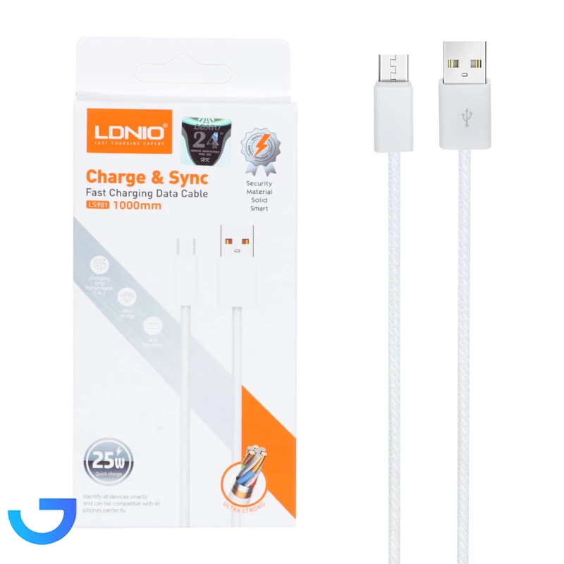 قیمت و خرید کابل شارژ فست LDNIO اندروید مدل LS901 | فروشگاه آریا