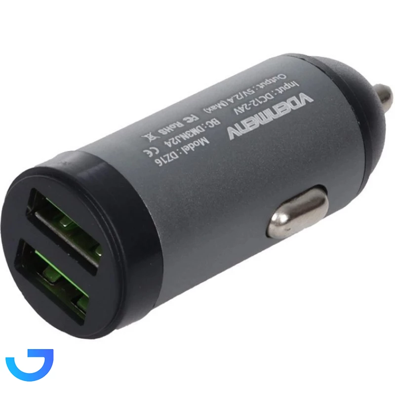 قیمت و خرید شارژر فندکی 12W فست دو پورت DENMEN مدل DZ16 - خاکستری | فروشگاه آریا