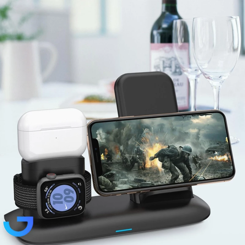 قیمت و خرید شارژر وایرلس 27 وات پرودو مدل 4- in- 1 Slim Charging Base PD- W02 | فروشگاه آریا