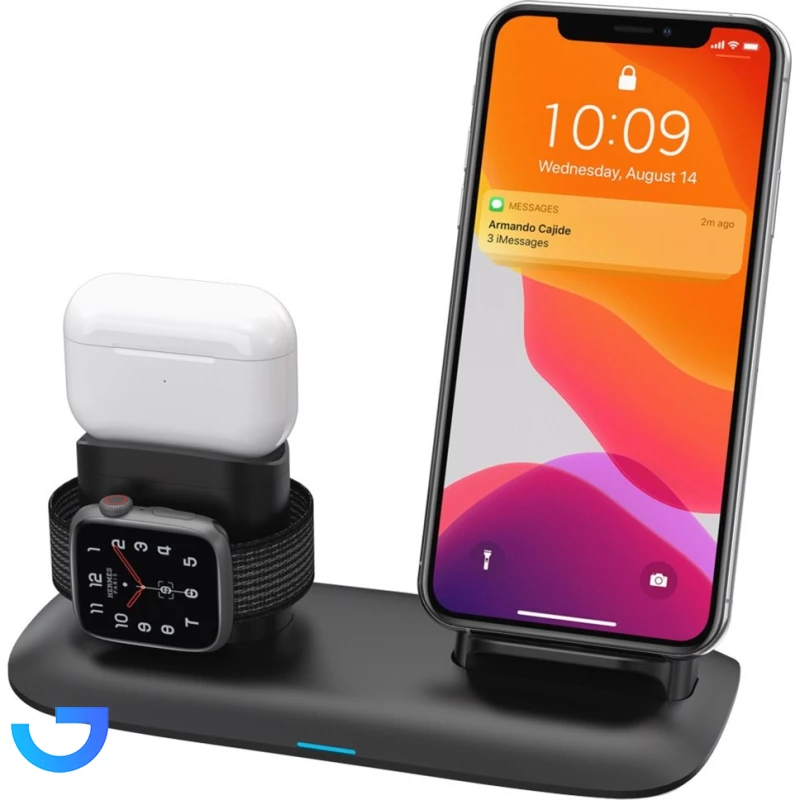 قیمت و خرید شارژر وایرلس 27 وات پرودو مدل 4- in- 1 Slim Charging Base PD- W02 | فروشگاه آریا