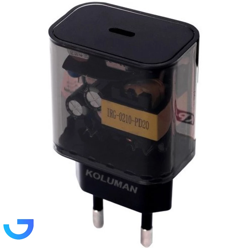 قیمت و خرید شارژر دیواری 20 وات فست شارژ PD دو پورت کلومن مدل KC-H125 | فروشگاه آریا