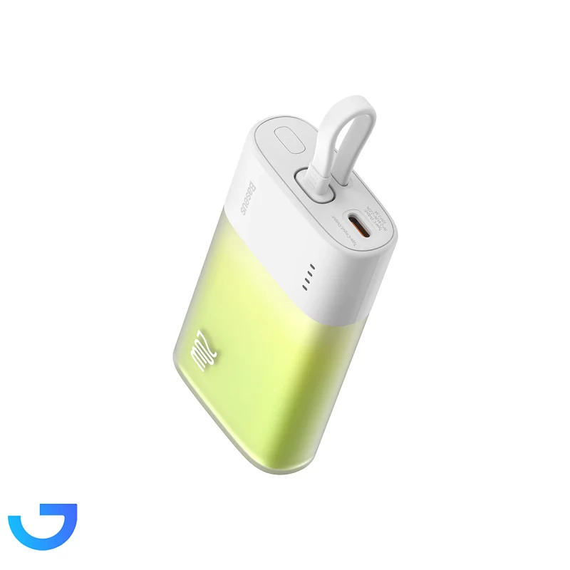 پاوربانک بیسوس مدل PPKDC05C با ظرفیت 5200 میلی آمپر ساعت با توان 20 وات و کابل تایپ سی نمای ۲