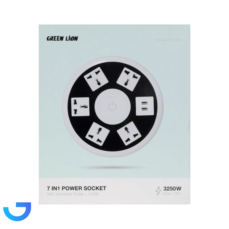 قیمت و خرید چندراهی برق گرین لاین مدل GN7N1PSKT13WH | فروشگاه آریا