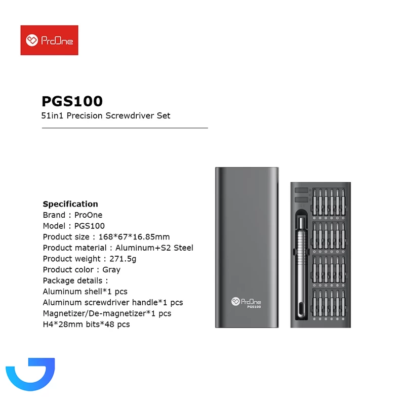 قیمت و خرید پیچ گوشتی و سری پیچ گوشتی پرووان مدل PGS100 بسته 51 عددی | فروشگاه آریا