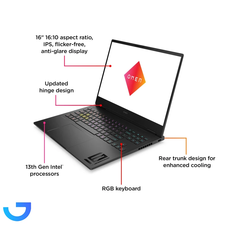 قیمت و خرید لپ تاپ 16.1 اینچی اچ‌ پی مدل Omen Gaming 16 16t-wf100-i7 14700HX-64GB DDR5-2TBSSD-RTX4070-FHD-W | فروشگاه آریا