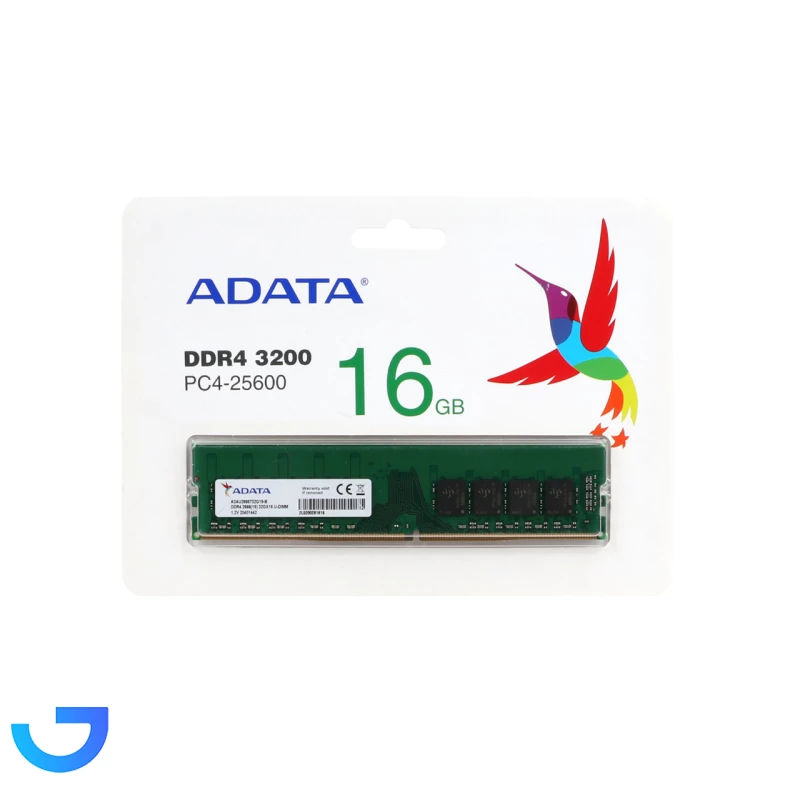 رم کامپیوتر DDR4 تک کاناله ADATA مدل PC4-25600 ظرفیت 16 گیگابایت نمای ۲