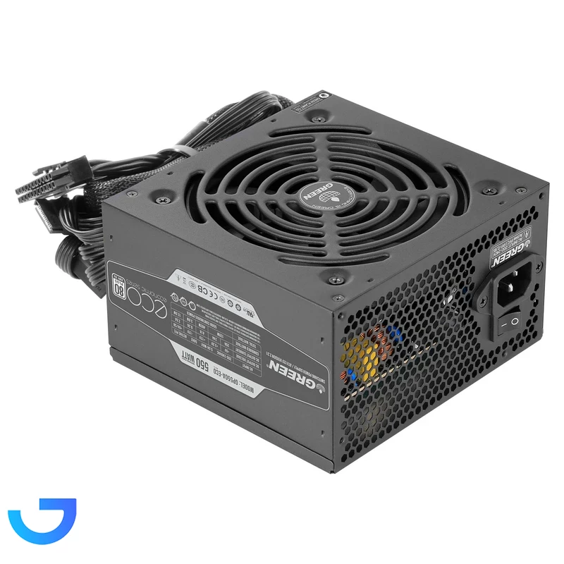 منبع تغذیه کامپیوتر گرین مدل GP550A-ECO Rev3.1 نمای ۲
