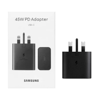 شارژر دیواری سه پین فست و PD تک پورت SAMSUNG Type-C مدل EP-T4510 45W های کپی رنگ مشکی و سفید | فروشگاه آریا