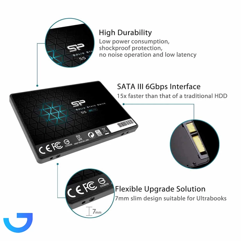 قیمت و خرید اس اس دی اینترنال سیلیکون پاور مدل A55 ظرفیت 512گیگابایت | فروشگاه آریا