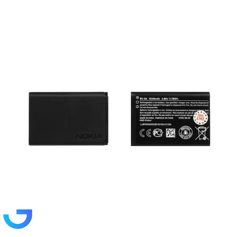 باتری موبایل Nokia مدل BV-6A با ظرفیت 1500mAh - اصلی - DST نمای ۲
