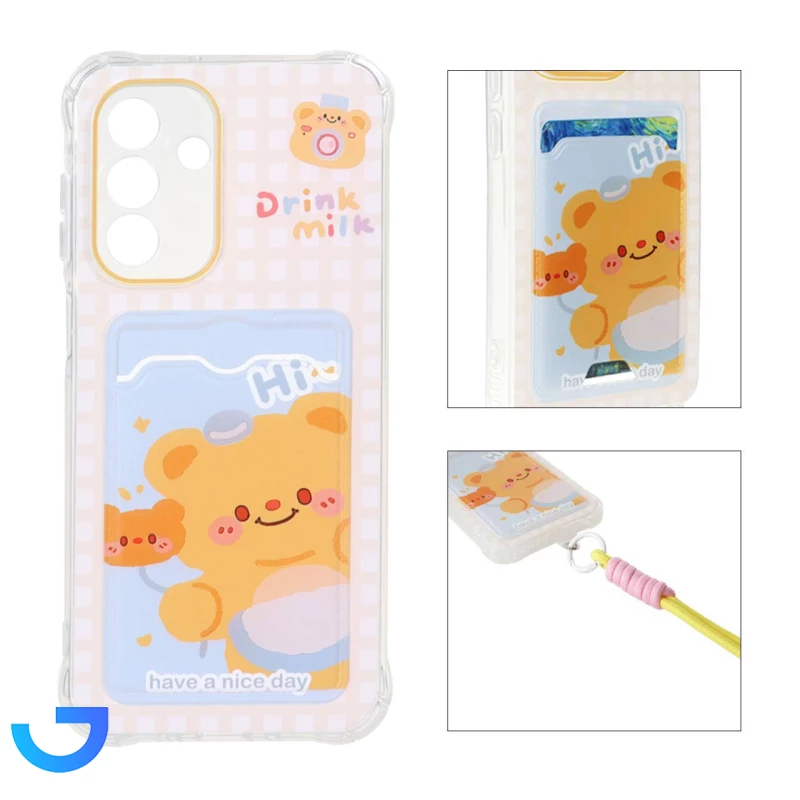 قیمت و خرید قاب ژله ای جاکارتی طرح دار با بند مچی Samsung Galaxy A26 | فروشگاه آریا