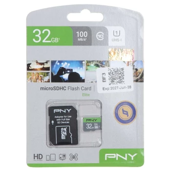 کارت حافظه microSDHC پی ان وای مدل Elite کلاس 10 استاندارد UHS-I U1 سرعت 100MBs ظرفیت 32 گیگابایت | فروشگاه آریا