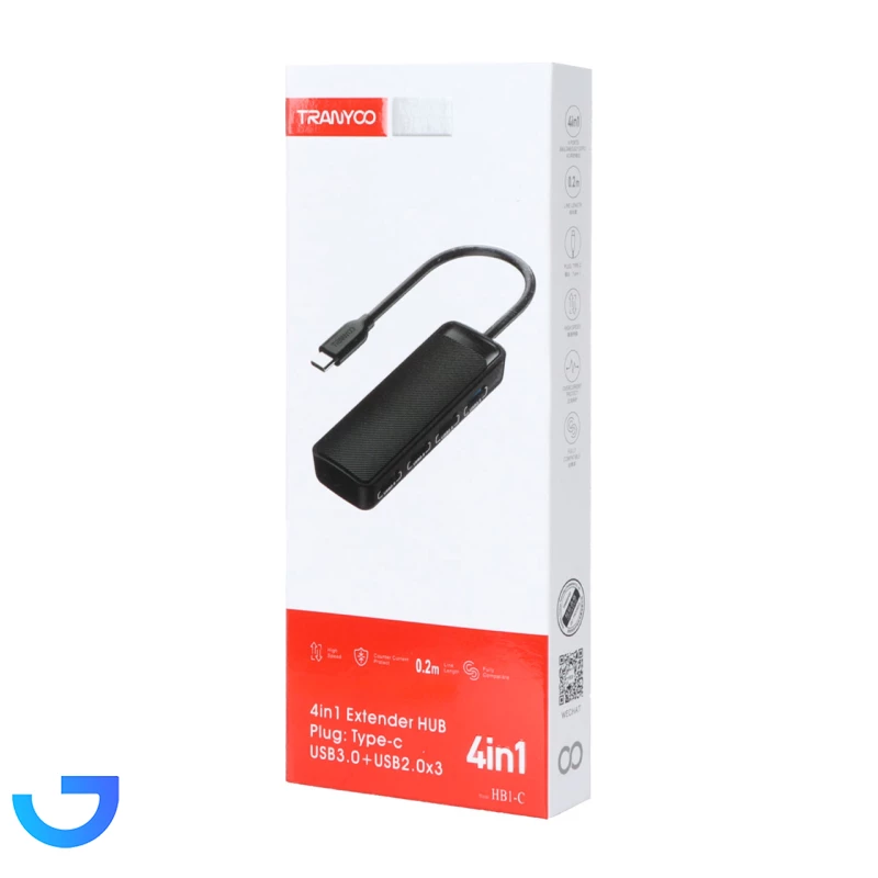 قیمت و خرید هاب 4 پورت ترانیو  مدل Tranyoo HB1-C | فروشگاه آریا