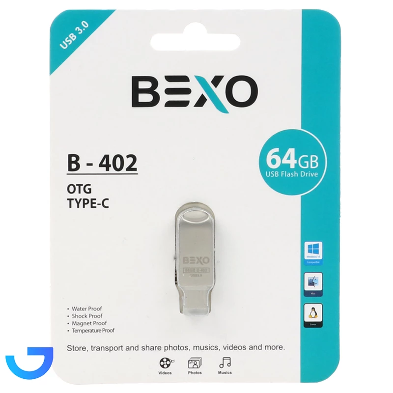 قیمت و خرید فلش مموری بکسو مدل BEXO B-402 USB3.0 Type-c Otg-64GB | فروشگاه آریا