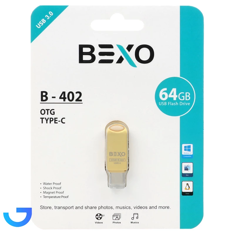 فلش مموری بکسو مدل BEXO B-402 USB3.0 Type-c Otg-64GB نمای ۲