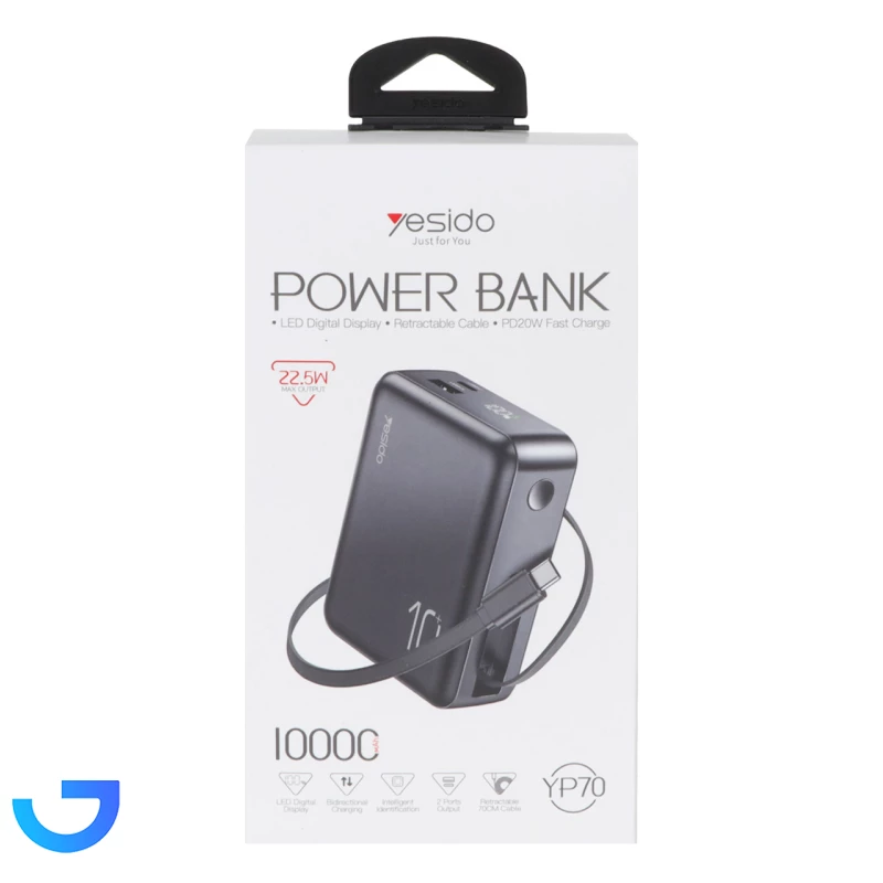 قیمت و خرید پاوربانک (PD و فست شارژ) Yesido 10000mAh مدل YP70 22.5W | فروشگاه آریا