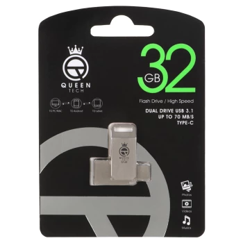 فلش مموری کوئین مدل Queen Beta-C OTG USB3.1 Flash Memory - 32GB | فروشگاه آریا