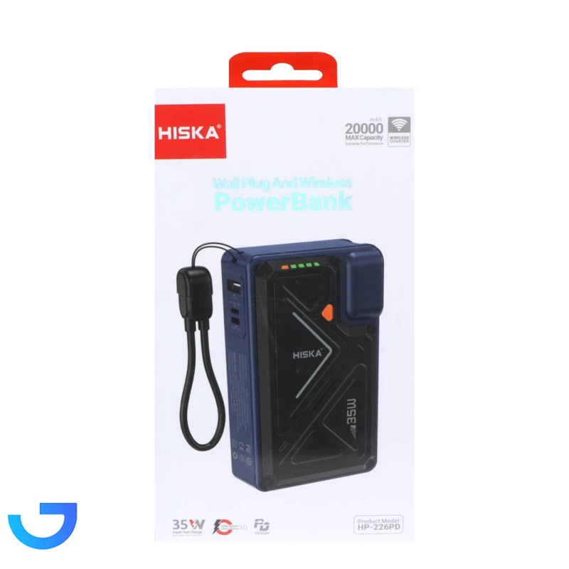 قیمت و خرید پاوربانک PD و فست شارژ Hiska 20000mAh مدل HP-226PD 35W | فروشگاه آریا