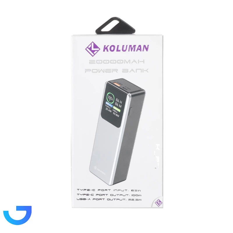 قیمت و خرید پاوربانک ( فست شارژ) Koluman 20000mAh مدل K-P7 100W | فروشگاه آریا