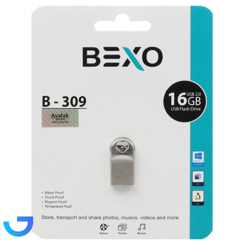 قیمت و خرید فلش ممورری بکسو مدل BEXO B-309 USB2.0 Flash Memory-16GB | فروشگاه آریا