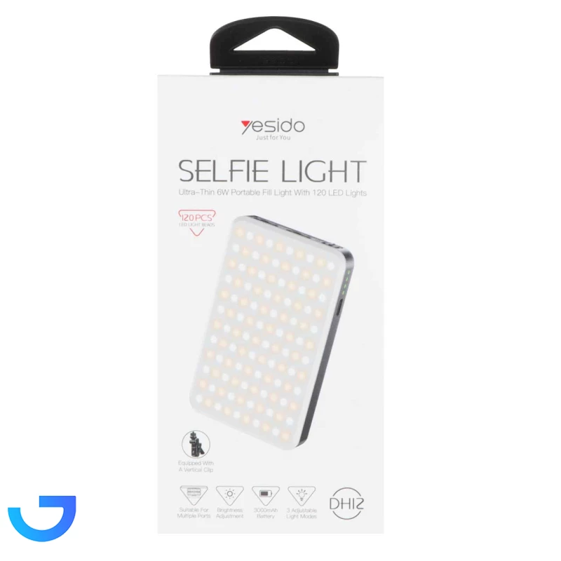 قیمت و خرید چراغ سلفی شارژی با گیره اتصال به موبایل و تبلت یسیدو مدل DH12 | فروشگاه آریا