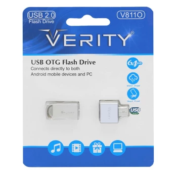 فلش مموری وریتی مدل Verity V811O USB2.0 Flash Memory+تبدیل OTG-64GB | فروشگاه آریا
