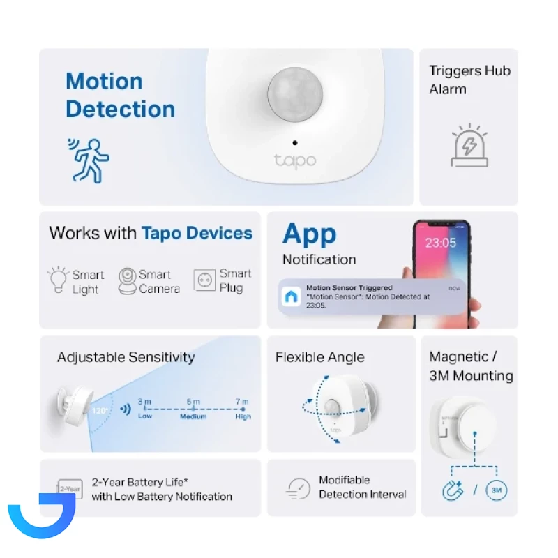 قیمت و خرید سنسور حرکتی تی پی-لینک مدل Tapo T100 | فروشگاه آریا