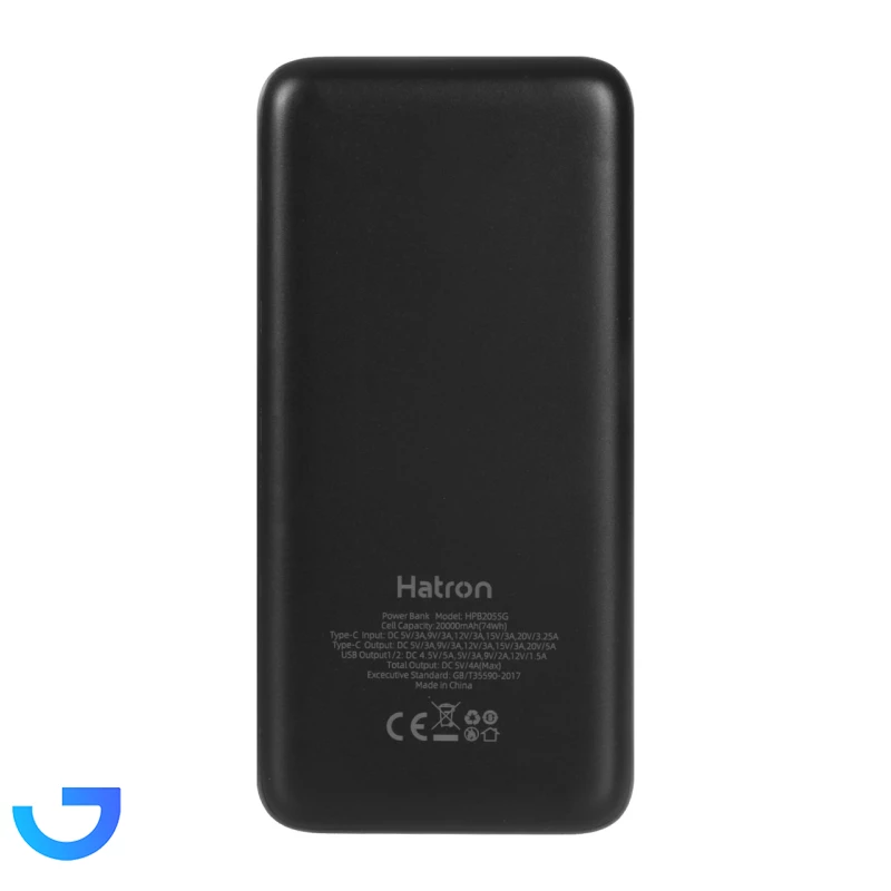 قیمت و خرید پاوربانک هترون مدل HPB2055G-100W ظرفیت 20000 میلی آمپر ساعت | فروشگاه آریا