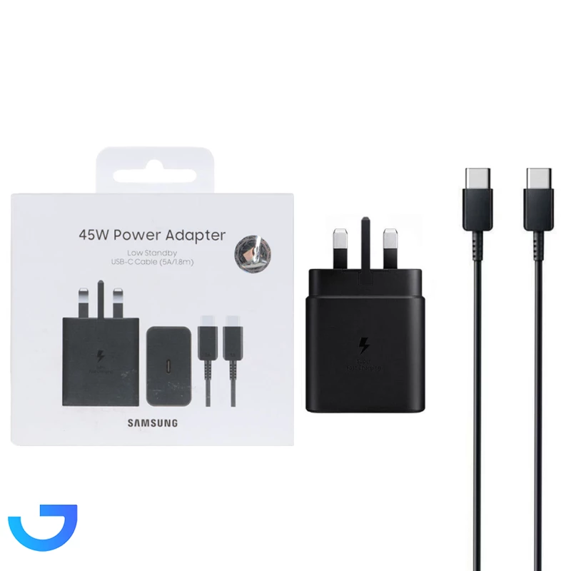 قیمت و خرید شارژر سه پین + کابل سرکارتنی اصل SAMSUNG 45W T4511 ( فست و PD) | فروشگاه آریا