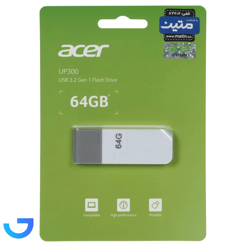 قیمت و خرید فلش مموری ایسر مدل UP300 USB 3.2 ظرفیت 64 گیگابایت | فروشگاه آریا