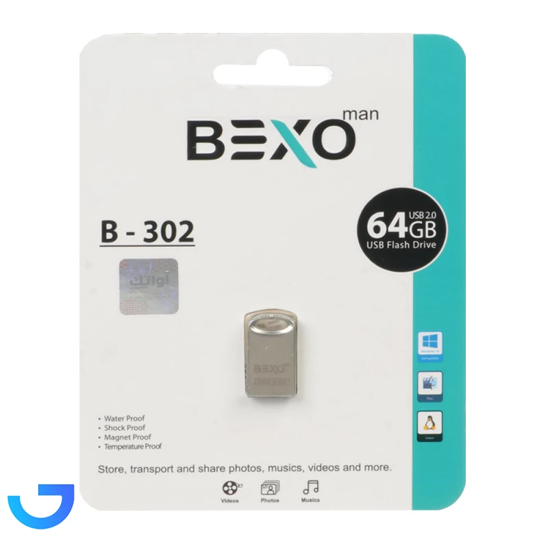 فلش مموری بکسو مدل B-302 USB2.0 ظرفیت ۶۴ گیگابایت نمای ۲