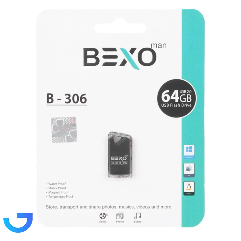 قیمت و خرید فلش مموری بکسو مدل B-306 USB2.0 ظرفیت 64گیگابایت | فروشگاه آریا
