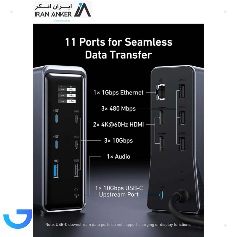 قیمت و خرید هاب شارژر رومیزی انکر مدل A83B62A1 160W | فروشگاه آریا