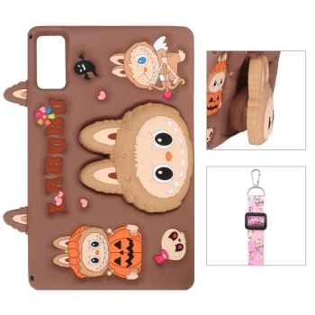 قاب تبلت سیلیکونی عروسکی برجسته استندشو با ست بند بلند مناسب برای Xiaomi Redmi Pad SE / Redmi Pad 2 | فروشگاه آریا